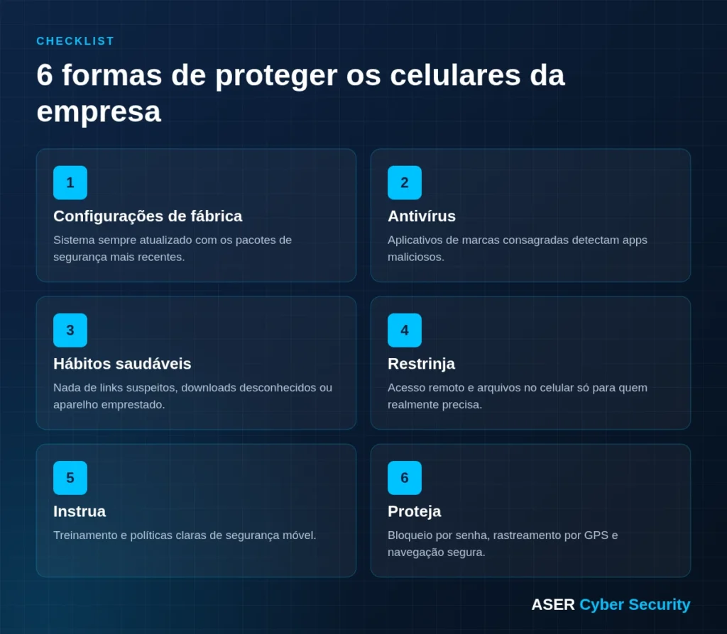 Infográfico: 6 formas de proteger os celulares da empresa